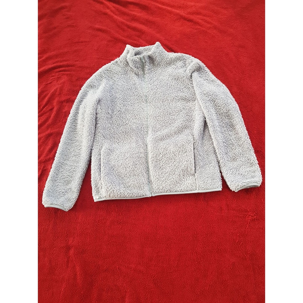 Fleece Jacket Women's Gray EUC Fuzzy texture